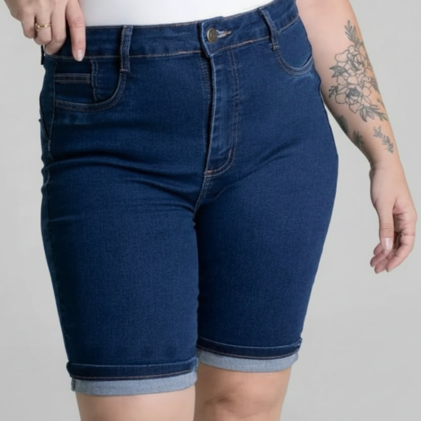 Bermuda Jeans Sawary Plus Size Feminina