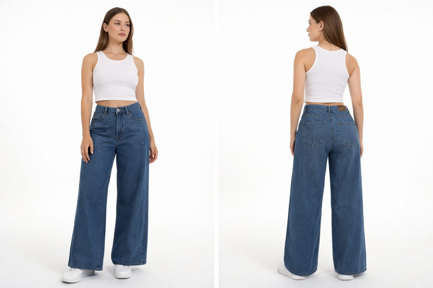 Calça Wide Leg Jeans Feminina Biotipo