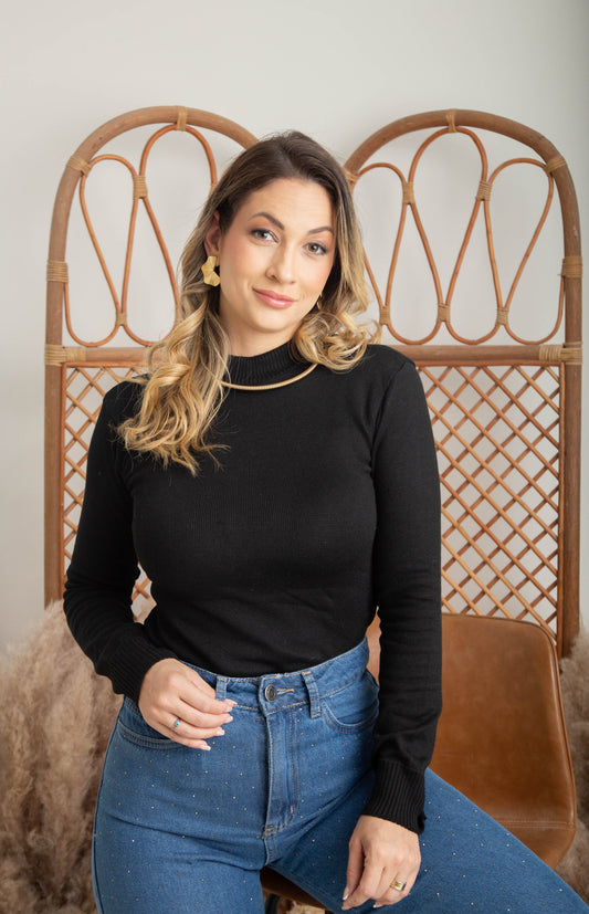 Blusa Feminina Manga Longa em Algodão Premium