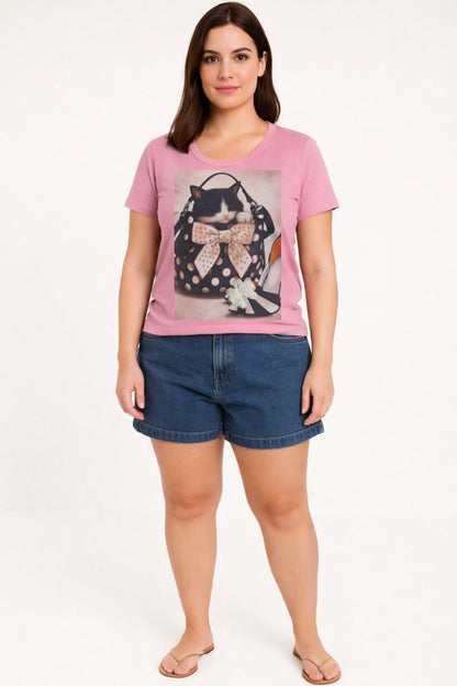 Camiseta T-Shirt Feminina em Algodão Premium