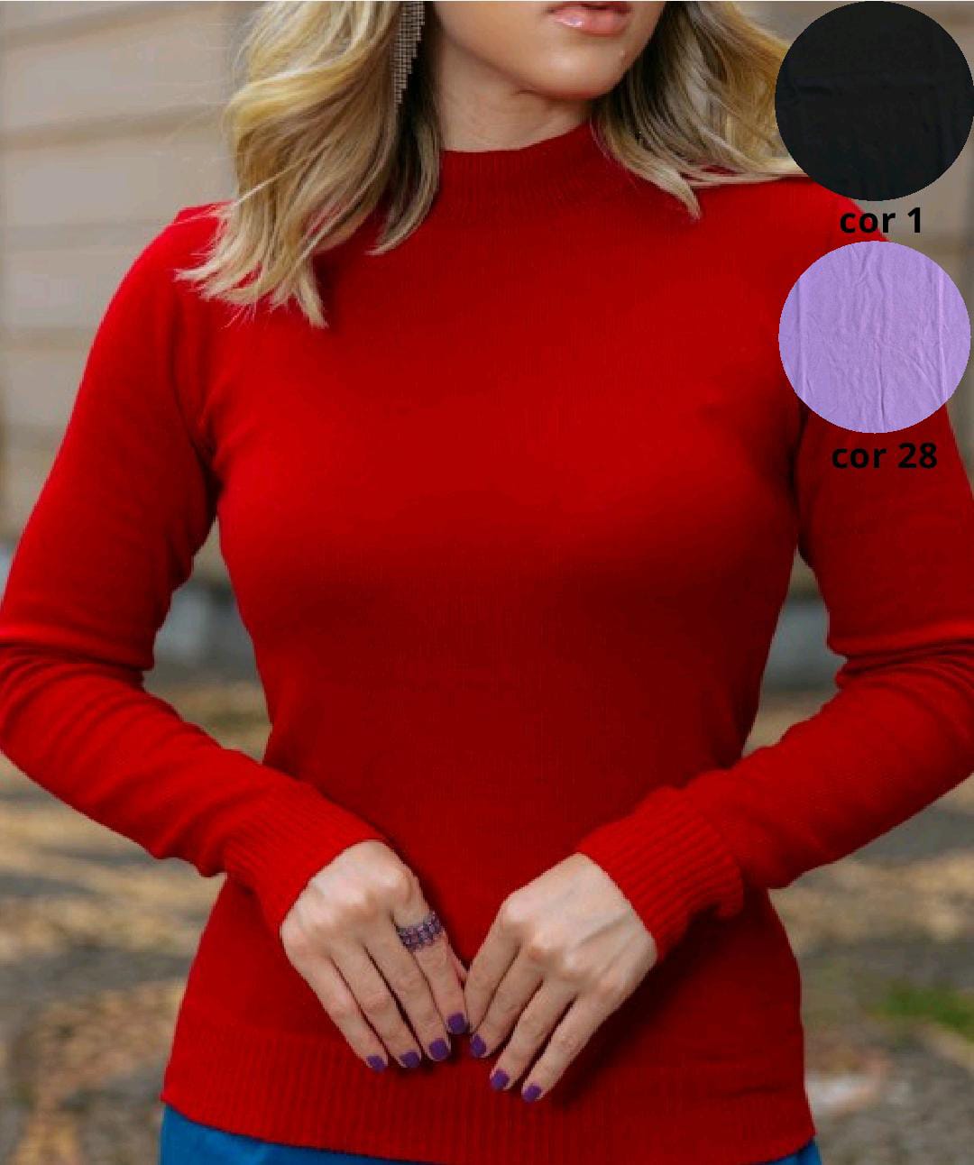 Blusa  Manga Longa Charme Tricô