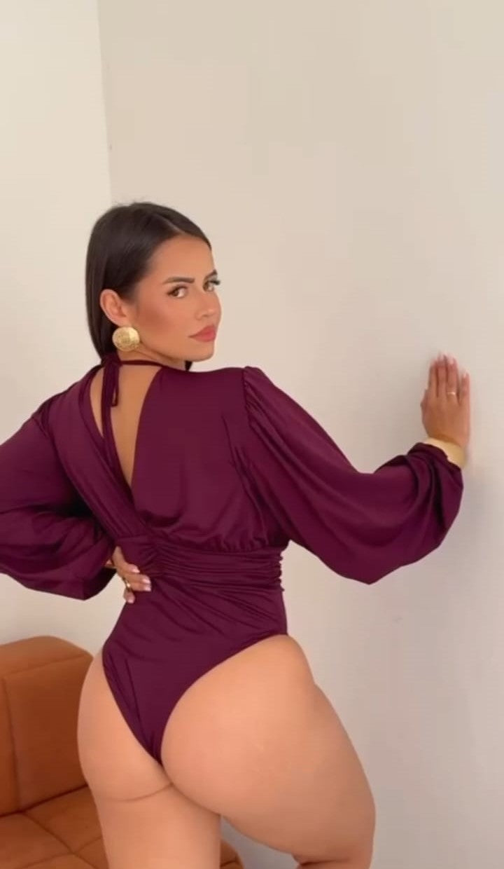 Body Feminino Manga Bufante
