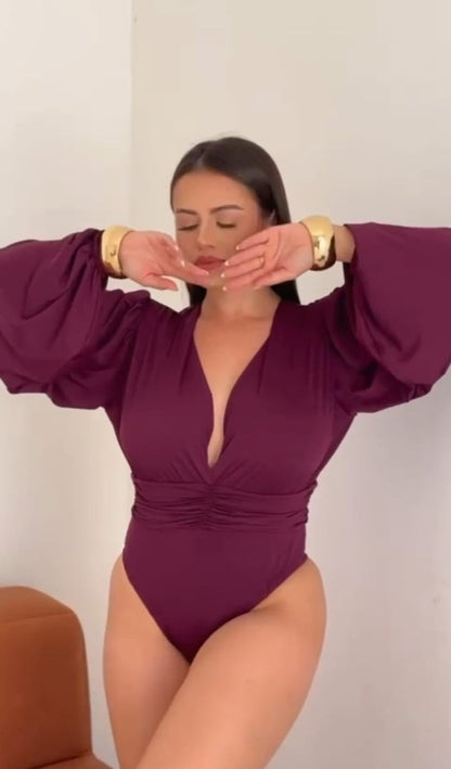 Body Feminino Manga Bufante