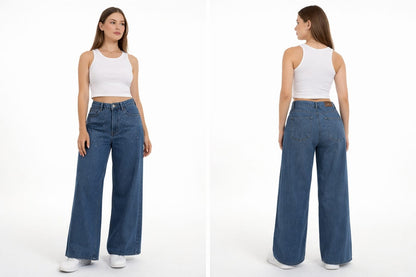 Calça Wide Leg Jeans Feminina Biotipo