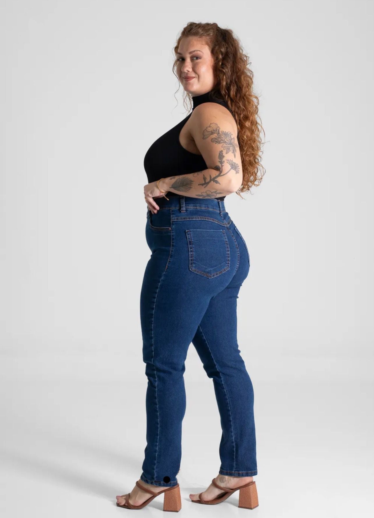 Calça Jeans Sawary Cigarrete Plus Size Feminina