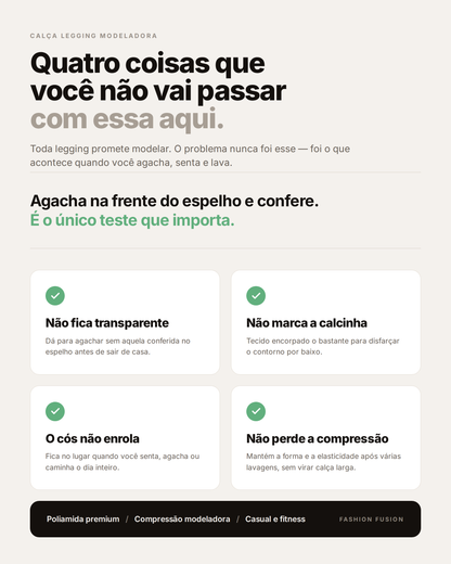 Calça Legging Modeladora Feminina em Poliamida Premium
